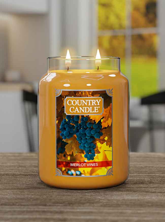 Merlot Vines Large Jar | Soy Candle - Kringle Candle Israel
