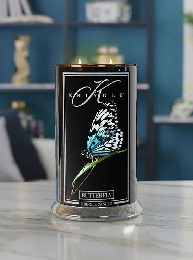 Butterfly Black Jar | Soy Candle - Kringle Candle Israel