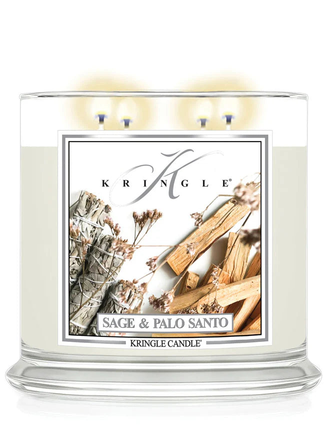 Sage & Palo Santo XL Jar 4-wick NEW! | Soy Candle - Kringle Candle Israel