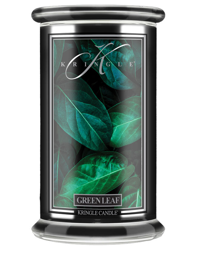 Green Leaf Black Jar | Soy Candle ☆Fragrance Of The Month ☆ - Kringle Candle Israel