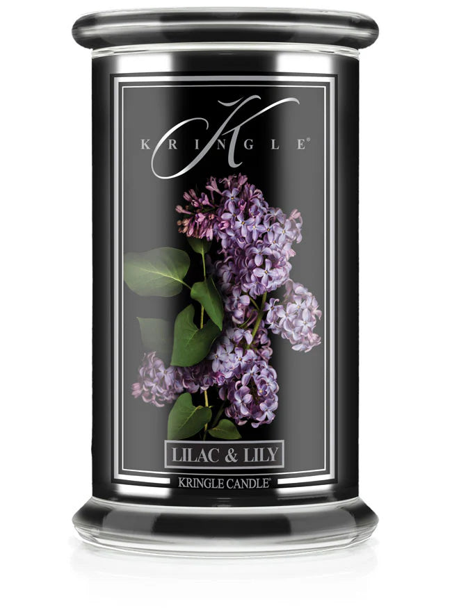 Lilac & Lily Black Jar | Soy Candle - Kringle Candle Israel
