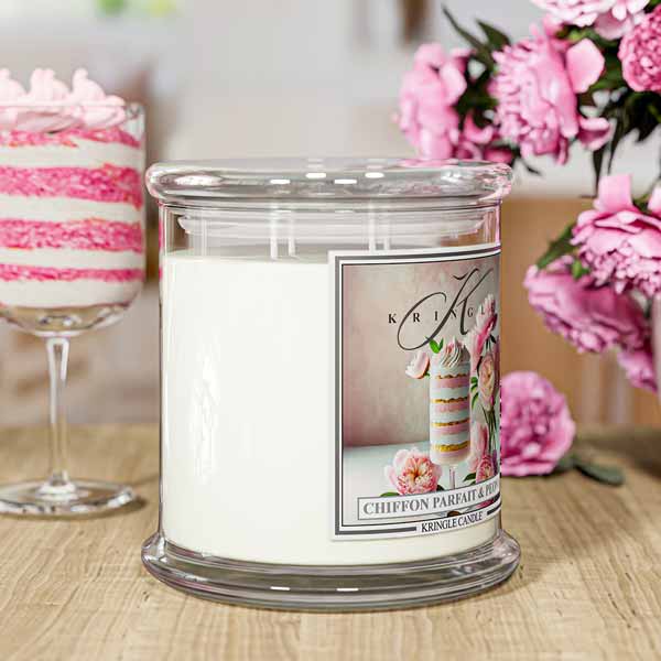 Chiffon Parfait Peony XL jar 4-wick NEW! | Soy Candle - Kringle Candle Israel
