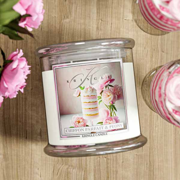 Chiffon Parfait Peony XL jar 4-wick NEW! | Soy Candle - Kringle Candle Israel