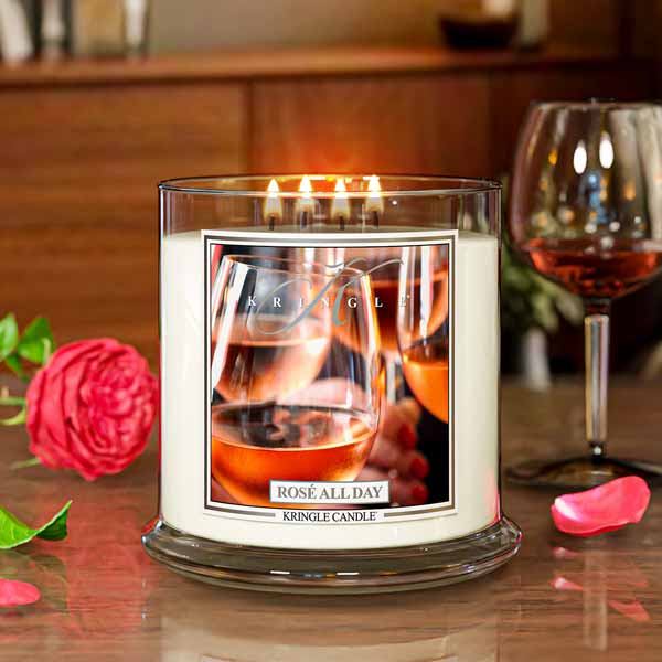 Rosé All Day XL Jar 4-wick NEW! | Soy Candle - Kringle Candle Israel