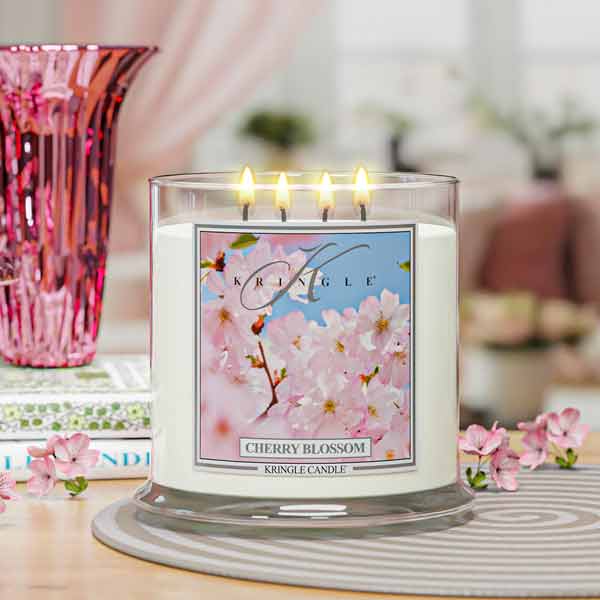 Cherry Blossom XL Jar 4-Wick NEW! | Soy Candle - Kringle Candle Israel