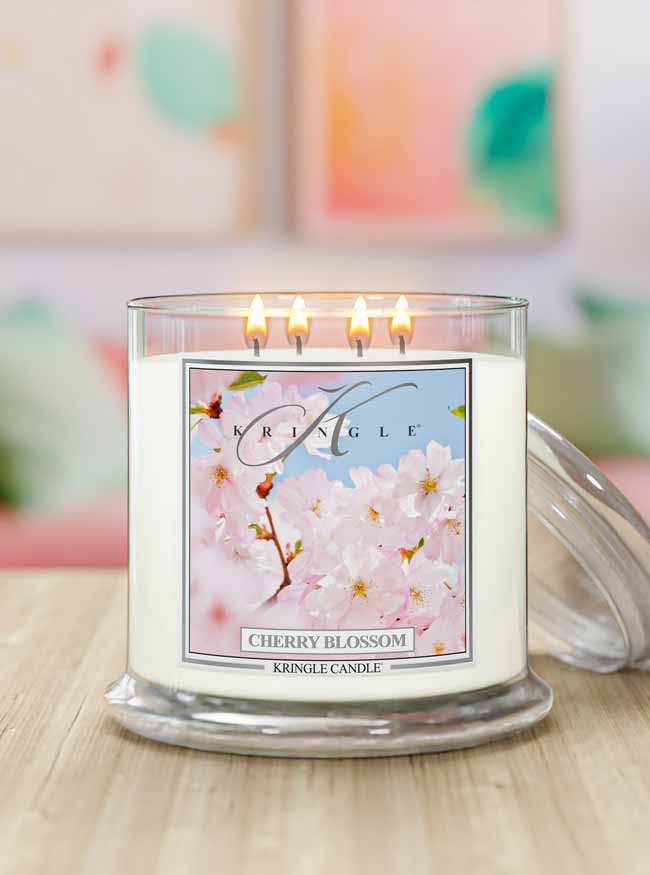 Cherry Blossom XL Jar 4-Wick NEW! | Soy Candle - Kringle Candle Israel