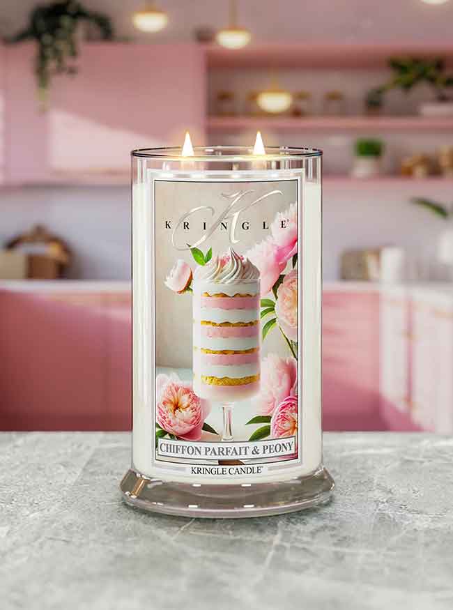 Chiffon Parfait Peony Large Jar NEW! | Soy Candle - Kringle Candle Israel