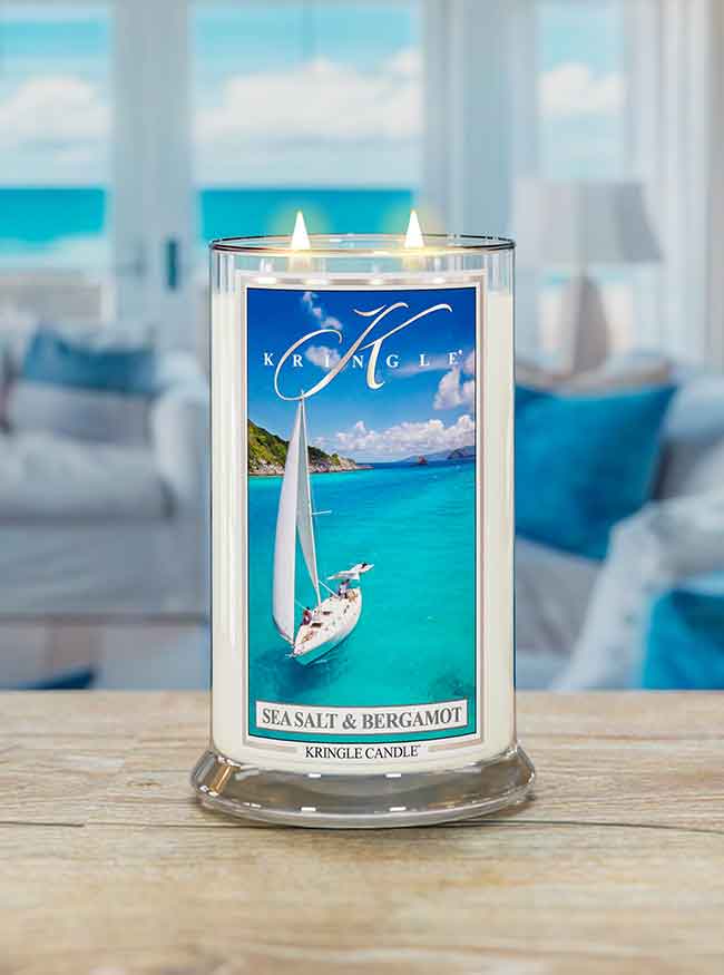 Sea Salt & Bergamot Large Jar NEW! | Soy Candle - Kringle Candle Israel