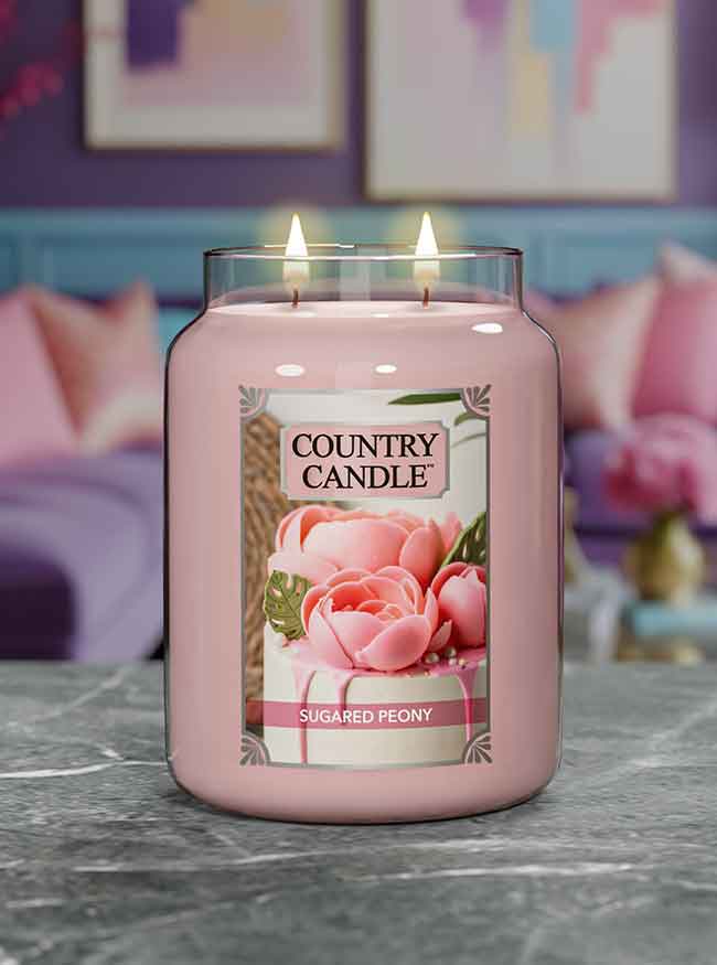 Sugared Peony Large Jar  | Soy Candle - Kringle Candle Israel