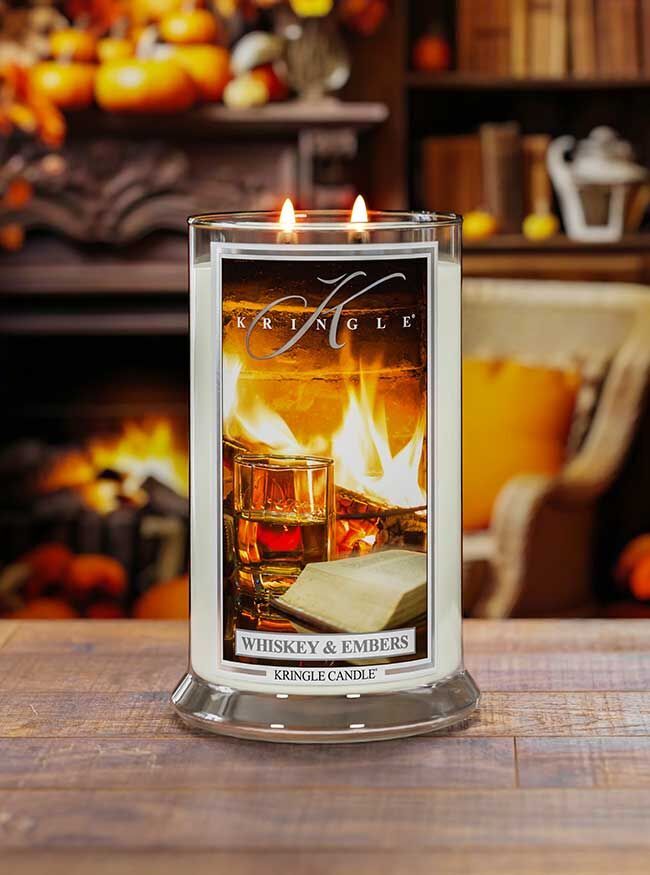 Whiskey & Embers Large Jar NEW! | Soy Candle - Kringle Candle Israel