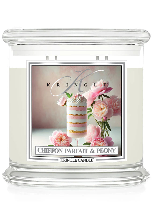 Chiffon Parfait Peony XL jar 4-wick NEW! | Soy Candle - Kringle Candle Israel