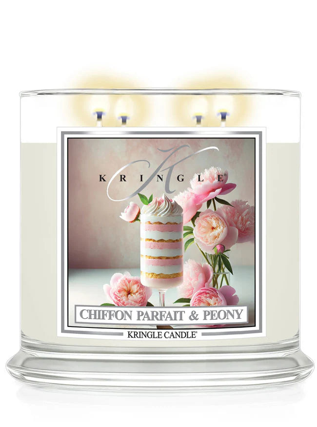 Chiffon Parfait Peony XL jar 4-wick NEW! | Soy Candle - Kringle Candle Israel