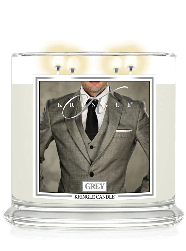 Grey XL Jar 4-Wick NEW! | Soy Candle - Kringle Candle Israel