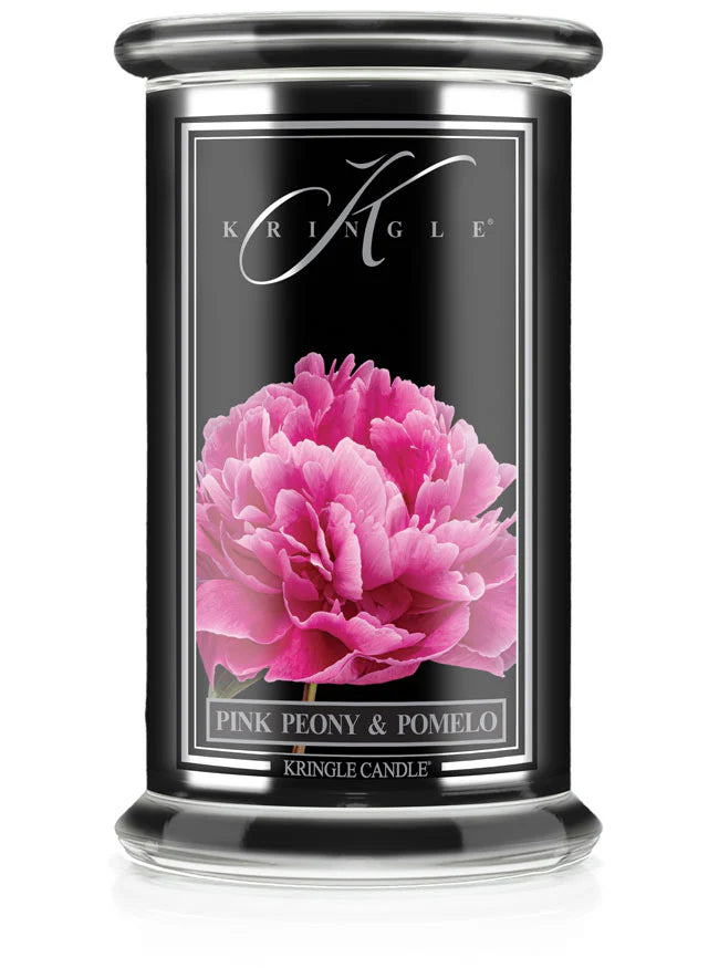 Pink Peony & Pomelo Black Jar | Soy Candle - Kringle Candle Israel