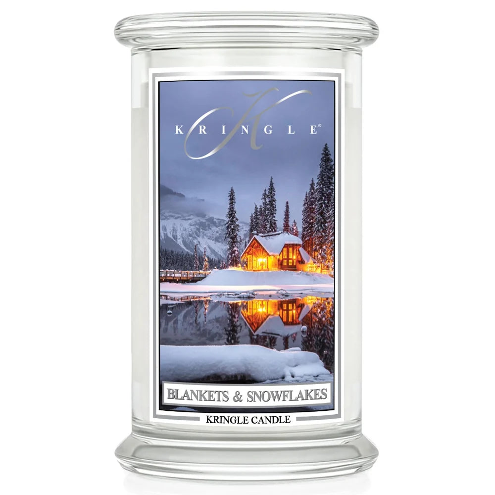 Blankets & Snowflakes  Large jar NEW! | Soy Candle - Kringle Candle Israel