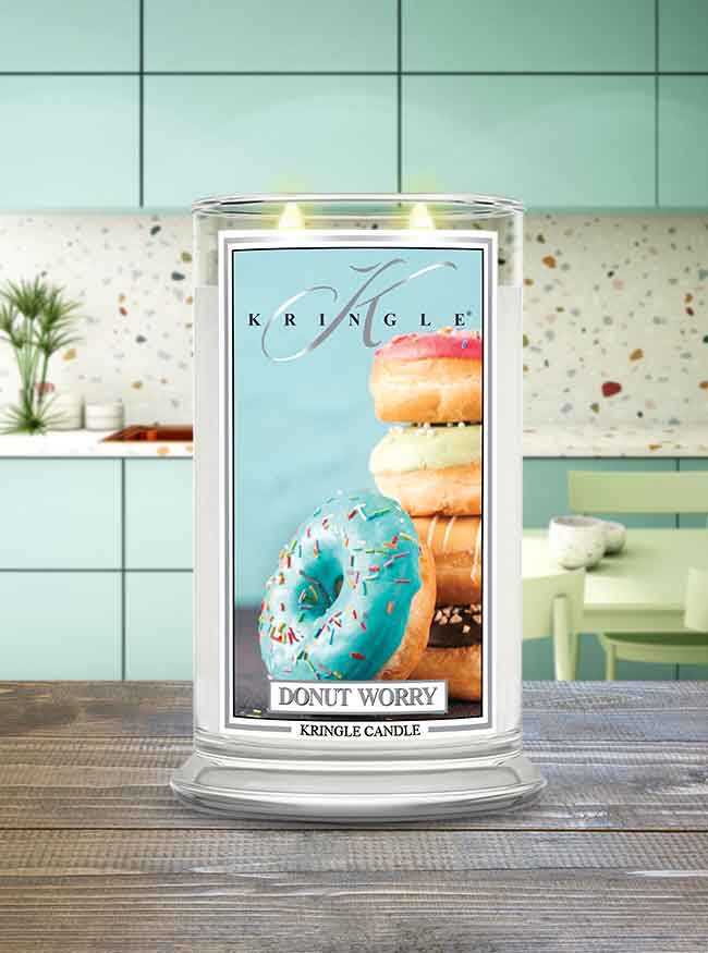 Donut Worry Large Classic Jar | Soy Candle - Kringle Candle Israel